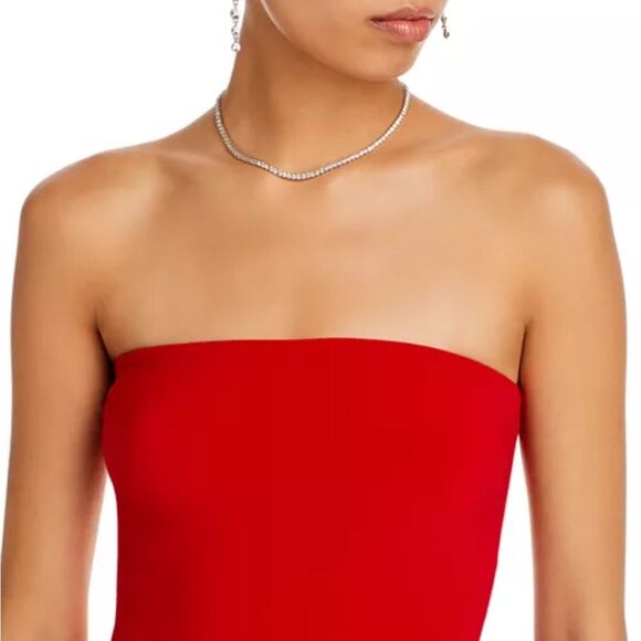 Norma Kamali Strapless Fishtail Gown in Tiger Red, NWT, Size L-40 - Picture 14 of 16